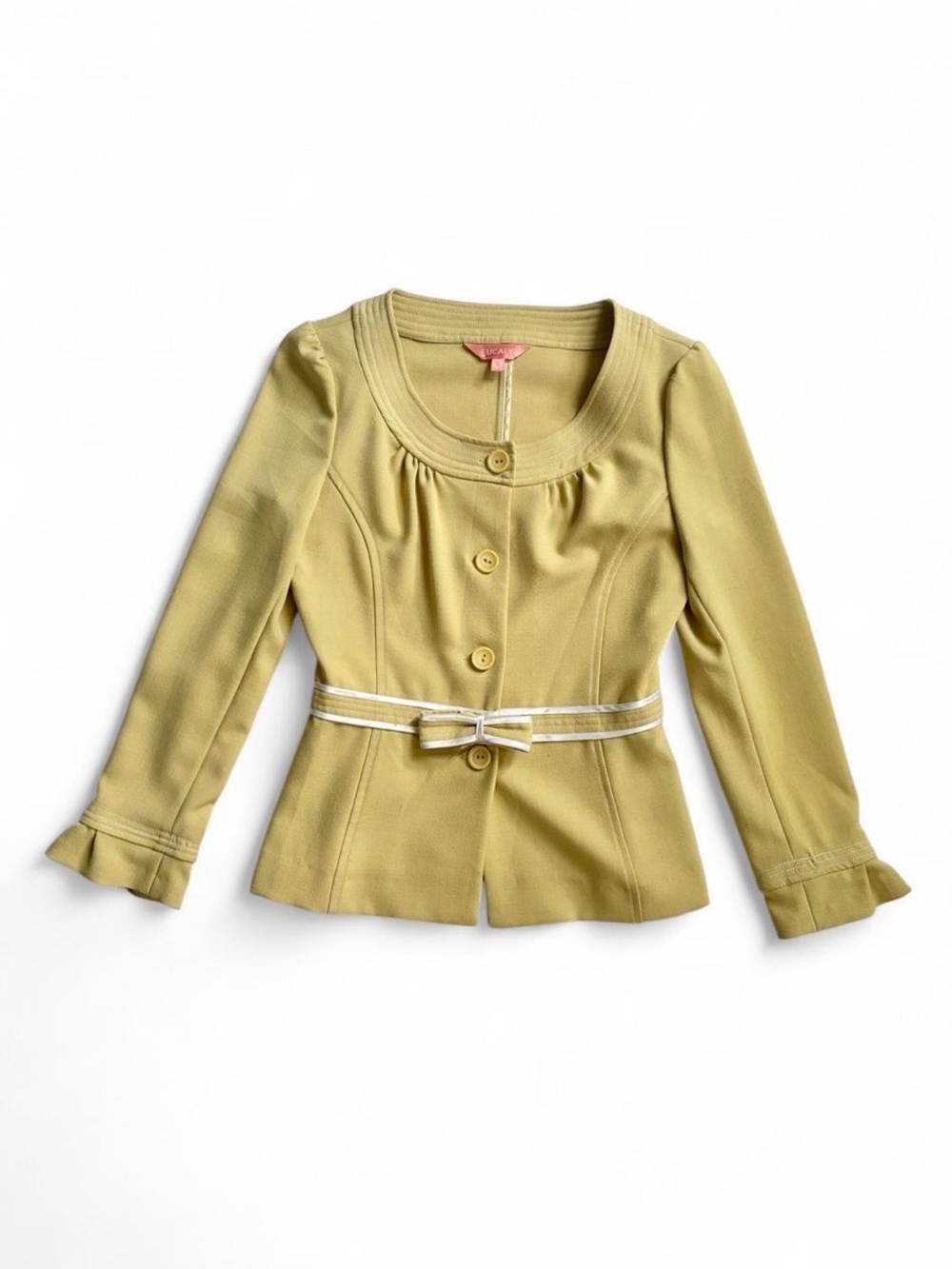 vintage yellow bow blazer